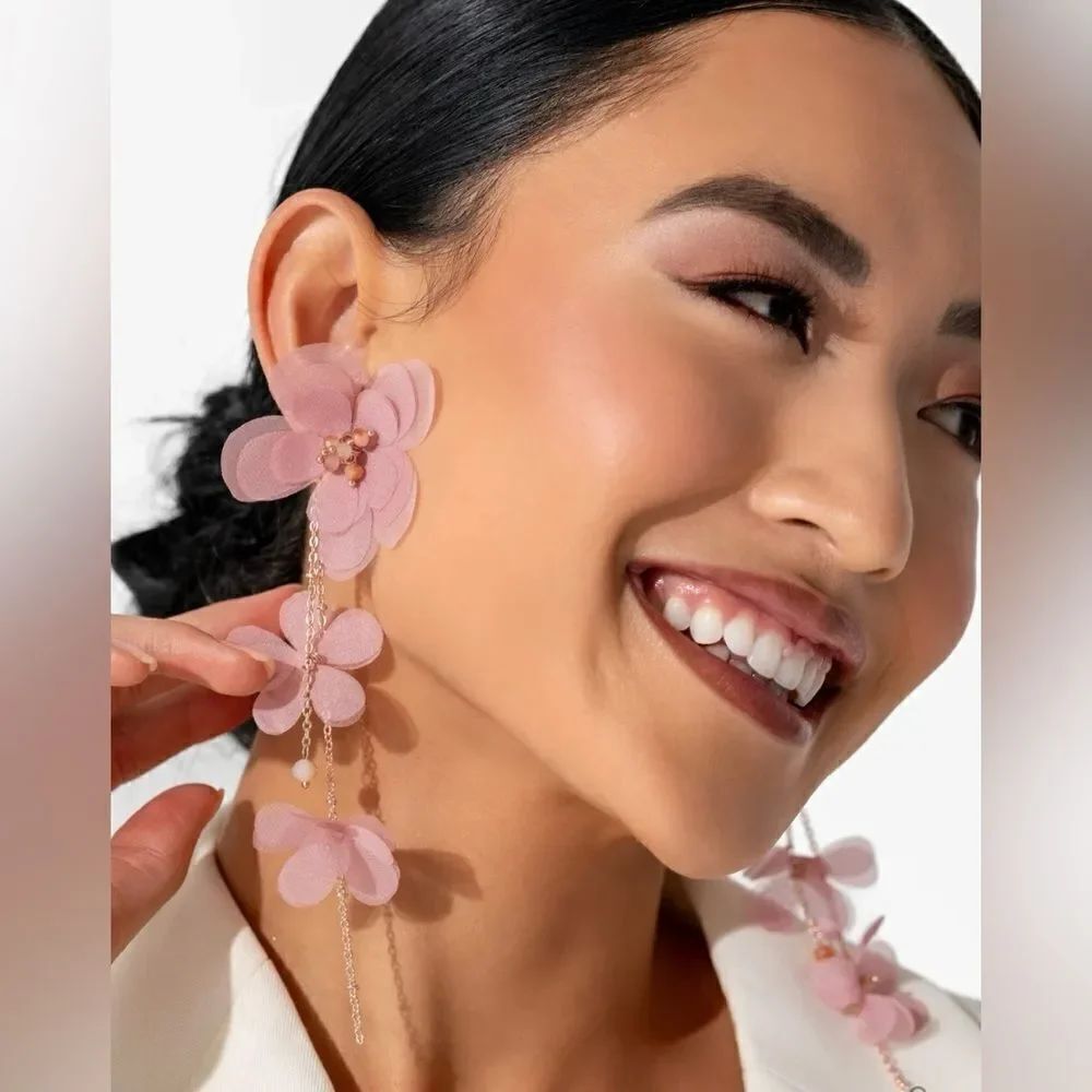 Bohemian pink earrings M35